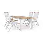 Selected Home Nice matgrupp Vit/vit i teak 4 stolar & bord 152-210 cm