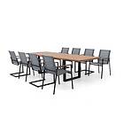 Selected Exclusive Gaunt matgrupp Svart med förstklassig teak 8 stolar & bord 280 cm