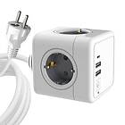 MicroConnect Powercube USB-C/A Grenuttag 4 uttag, 1.5m Vit