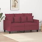 vidaXL 2-sitssoffa vinröd 120 cm tyg 359265