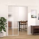 vidaXL Skjutdörr frostat ESG-glas och aluminium 76x205 cm vit 151669