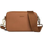 Aarni konjakbrun crossbody-väska med konjakfärgad dragkedja