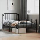 vidaXL Bed Frame med huvudgavel och fotgavel svart metall 107x203 cm 373901