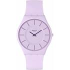 Swatch SS08V107 La La Lila Lilac Dial Lilac Silicone Strap Watch