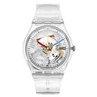 Swatch SO28K100-S06 CLEARLY GENT Transparent Dial Silicone Watch