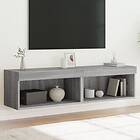 vidaXL TV-benk med LED-belysning 2 st grå sonoma 60x30x30 cm 837138