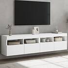 vidaXL Väggmonterad TV Stand LED 2 st vit 80x30x40 cm 837198