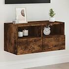 vidaXL Väggmonterad TV Stand rökfärgad ek 60x30x30 cm konstruerat trä 836862