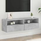 vidaXL Väggmonterad TV Stand betonggrå 100x30x30 cm konstruerat trä 836888