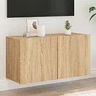 vidaXL Väggmonterad TV-benk sonoma-ek 80x30x41 cm 836956
