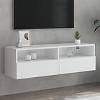 vidaXL Väggmonterad TV-benk vit 100x30x30 cm konstruerat trä 836882