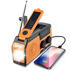N-store Vevradio Med Solcell Och Powerbank Extreme 5000 Mah Orange