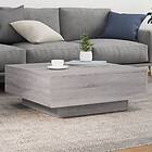 vidaXL Soffbord med LED grå sonoma 80x80x31 cm 836593