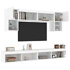 vidaXL TV Stand 6 delar LED vit konstruerat trä 3216704