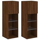 vidaXL TV Stand med LED-belysning 2 st brun ek 30.5x30x90 cm 837014