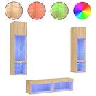 vidaXL TV Stand 6 delar LED sonoma-ek konstruerat trä 3216624