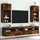 vidaXL TV Stand med LED-belysning 2 st rökfärgad ek 40.5x30x90 cm 837052