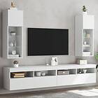 vidaXL TV Stand med LED-belysning 2 st vit 30.5x30x90 cm 837002