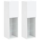 vidaXL TV Stand med LED-belysning 2 st vit 30.5x30x102 cm 837016