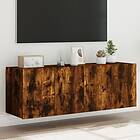 vidaXL Väggmonterad TV-benk LED 2 st rökfärgad ek 60x35x41 cm 837311