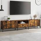 vidaXL TV-benk med skuff røkt eik 200x25x44 cm konstruert tre 838990