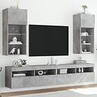 vidaXL TV-benk med LED-belysning 2 st betonggrå 40,5x30x90 cm 837050