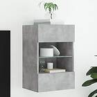 vidaXL Väggmonterad TV Stand LED betonggrå 40x30x60.5 cm 837084