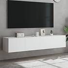 vidaXL Väggmonterad tv-bänk LED 2 st vit 80x35x31 cm 837282