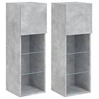 vidaXL TV Stand med LED-belysning 2 st betonggrå 30.5x30x90 cm 837008