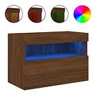 vidaXL Väggmonterad TV Stand LED brun ek 60x30x40 cm 837195