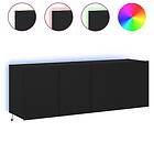 vidaXL Väggmonterad TV-benk LED 2 st svart 60x35x41 cm 837305