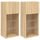 vidaXL TV Stand med LED-belysning 2 st sonoma-ek 40.5x30x90 cm 837048
