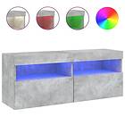 vidaXL Väggmonterad TV Stand LED betonggrå 100x30x40 cm 837214