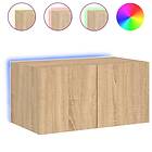 vidaXL Väggmonterad TV Stand LED sonoma-ek 60x35x31 cm 837271