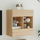 vidaXL Väggmonterad TV Stand LED sonoma-ek 58.5x30x60.5 cm 837094