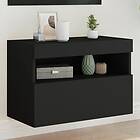 vidaXL Väggmonterad TV Stand LED svart 60x30x40 cm 837185