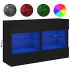 vidaXL Väggmonterad TV Stand LED svart 98.5x30x60.5 cm 837107
