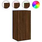 vidaXL Väggmonterad TV Stand LED brun ek 40.5x35x80 cm 837266