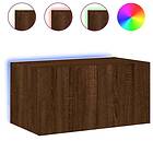 vidaXL Väggmonterad TV Stand LED brun ek 60x35x31 cm 837279