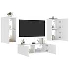 vidaXL Väggmonterade tv-skåp 3 delar med LEDs vit 3216874