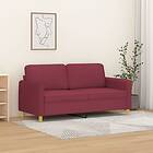 vidaXL 2-sitssoffa vinröd 140 cm tyg 359484