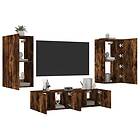 vidaXL TV Stand 4 delar LED rökfärgad ek konstruerat trä 3216850