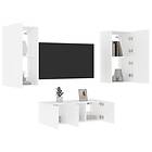 vidaXL TV Stand 4 delar LED vit konstruerat trä 3216818