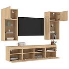 vidaXL TV Stand 5 delar LED sonoma-ek konstruerat trä 3216745