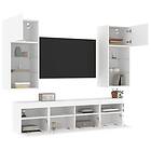 vidaXL TV Stand 5 delar LED vit konstruerat trä 3216743