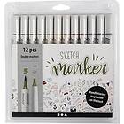 Creativ Company Sketch Marker Pennor Dova Färger 12-pack