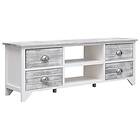 vidaXL TV Stand vit och grå 108x30x40 cm massivt kejsarträ 338513