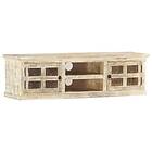 vidaXL TV Stand vit 130x30x36 cm massivt mangoträ 285899