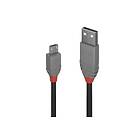 Lindy 36731 USB-kabel 0,5 m USB 2,0 USB A Micro-USB B Sort, Grå