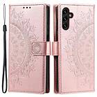 Skalo Samsung A54 5G Mandala Plånboksfodral Roséguld